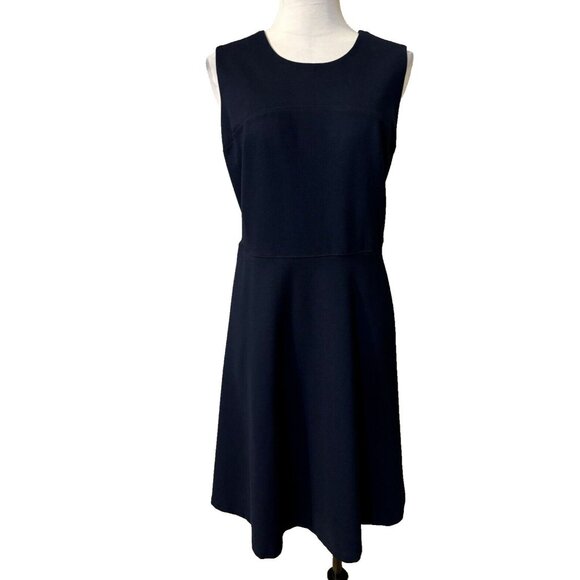 Lands End A line Dress 14 Pocket V Stretch Career Church Washable NEW - Picture 1 of 11
